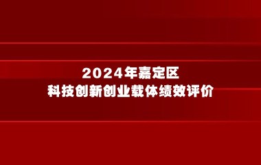 关于组织开展2024年嘉定区科技创新创业载体绩效评价的通知