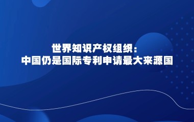 世界知识产权组织：中国仍是国际专利申请最大来源国