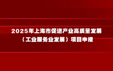 上海市经济信息化委关于组织2025年上海市促进产业高质量发展（工业服务业发展）项目申报的通知