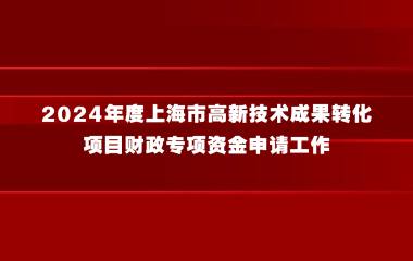关于开展2024年度上海市高新技术成果转化项目财政专项资金申请工作的通知