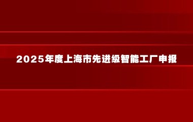 上海市经济信息化委关于开展2025年度上海市先进级智能工厂申报工作的通知