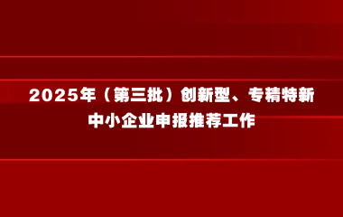 普陀区关于组织开展2025年（第三批）创新型、专精特新中小企业申报推荐工作的通知