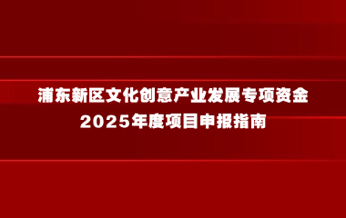浦东新区文化创意产业发展专项资金2025年度项目申报指南